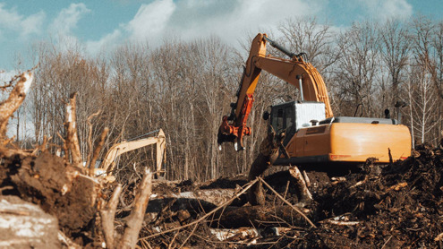 Корчеватель Impulse STR-3 на строительстве дорожной развязки в Черноземье