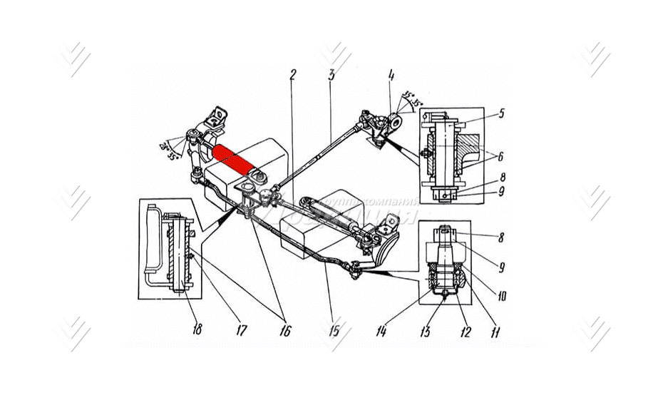 Гидроцилиндр 60х30х203.11-01 / 71.80.400 поворота колес левый ТВЭКС (гидравлический цилиндр) картинка