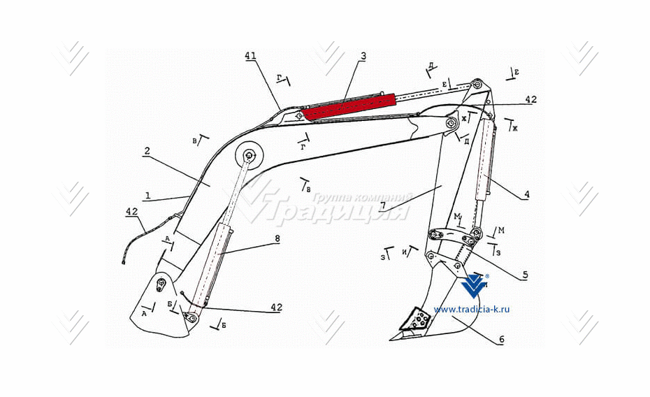 Гидроцилиндр 125х90х1400 / 21.92.000 рукояти ТВЭКС (гидравлический цилиндр) картинка