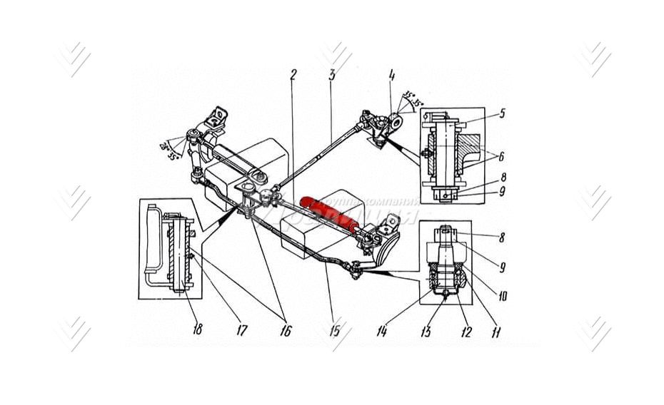 Гидроцилиндр 60х30х203.11 / 71.80.300 поворота колес правый ТВЭКС (гидравлический цилиндр) картинка