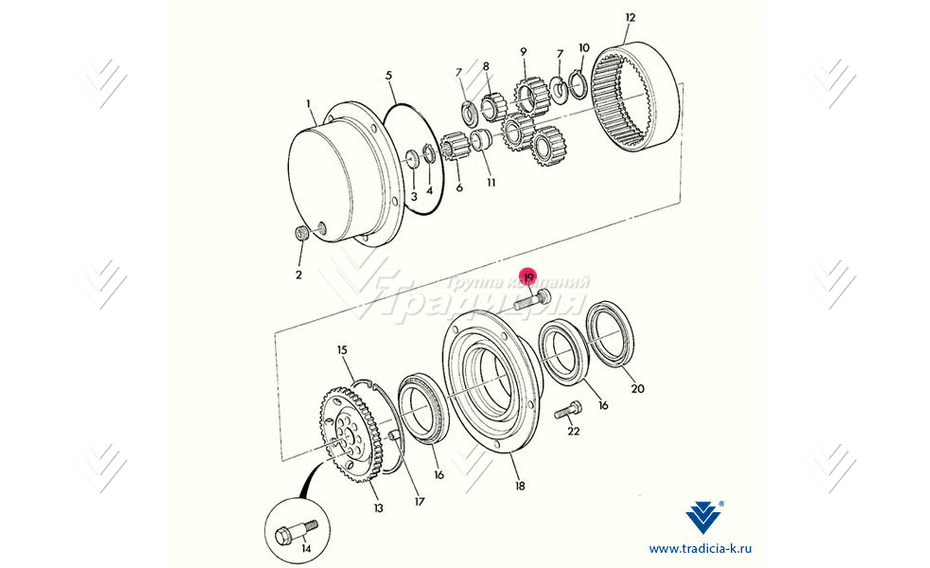 Болт колесный (задний мост) JCB 826/00923 картинка 31430