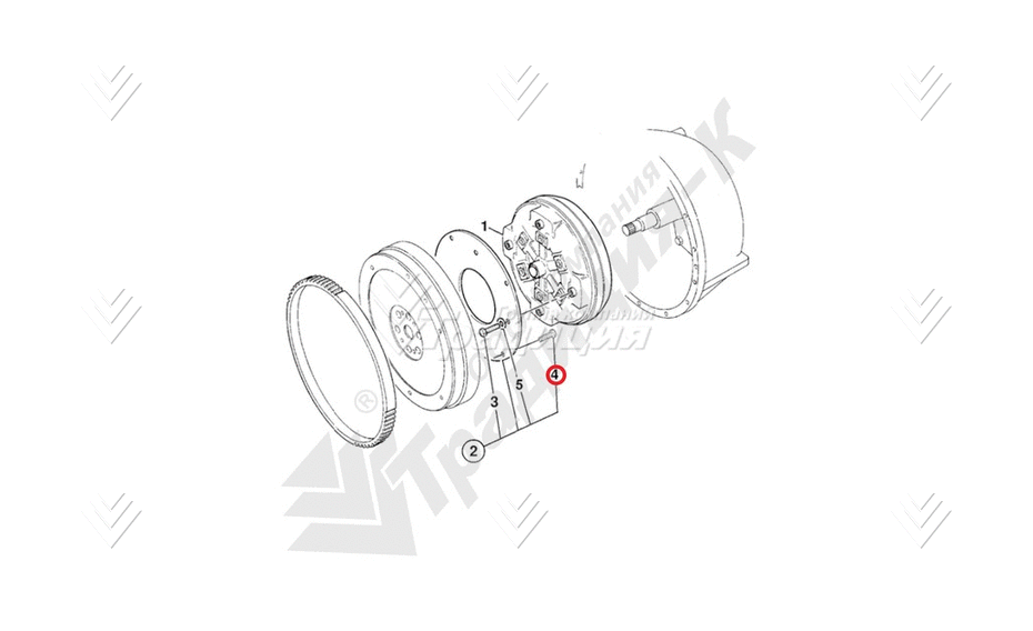 Болт (диск соединительный- маховик) JCB 826/11605 картинка