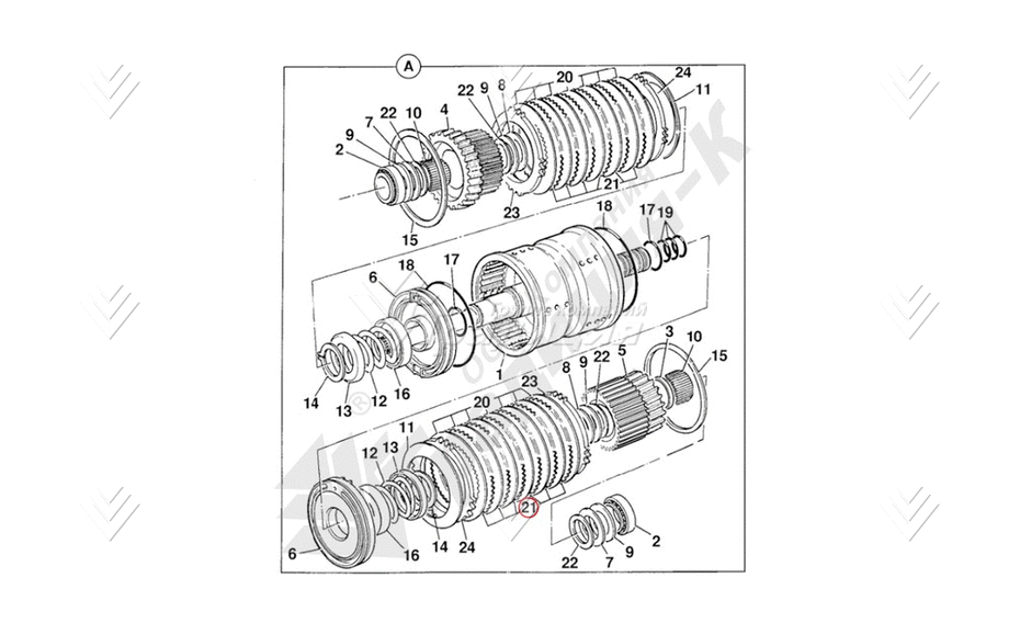 Диск фрикционный муфты КПП JCB 331/16516 картинка 33055