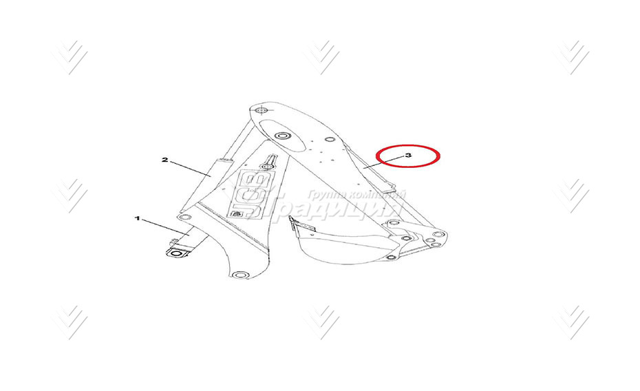 Гидроцилиндр ковша экскаватора (моноблок) JCB 557/60212 (гидравлический цилиндр) картинка