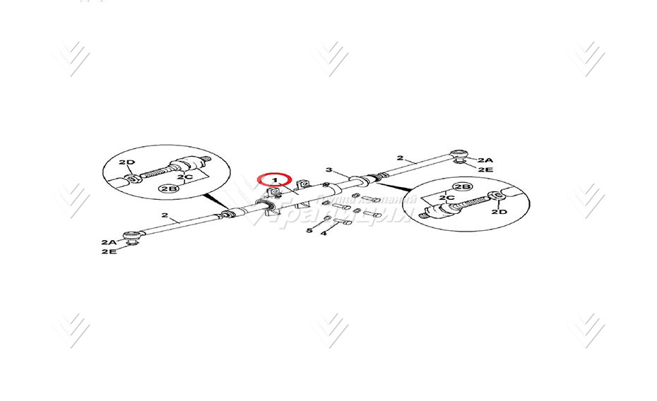 Гидроцилиндр рулевого управления JCB 573/10061 (гидравлический цилиндр) картинка