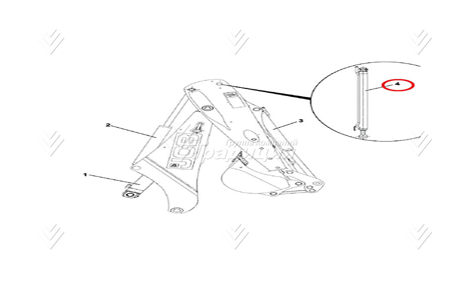 Гидроцилиндр телескопа JCB 556/60340 (гидравлический цилиндр) картинка
