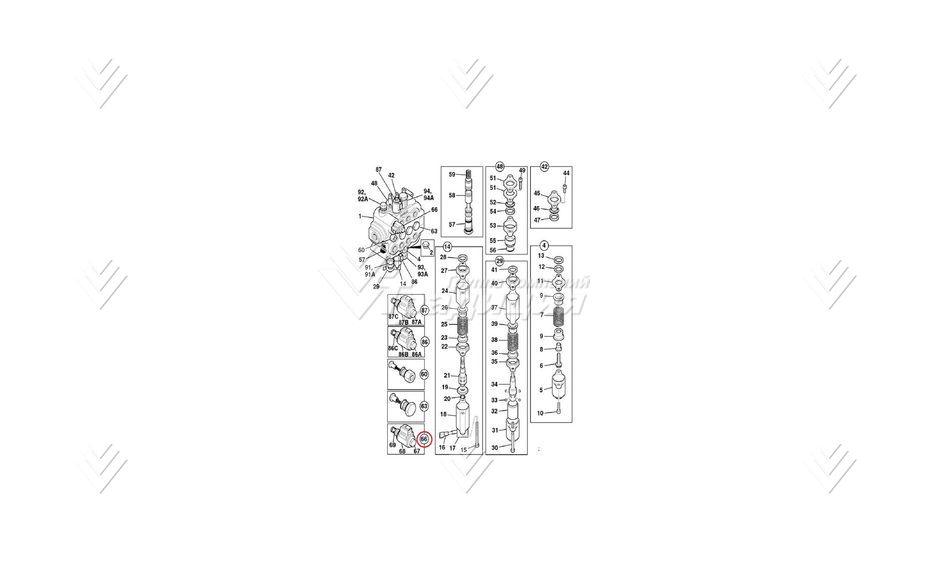 Клапан электромагнитный (соленоид) г/р 6/2-х золотникового (DC) JCB 25/222657 картинка