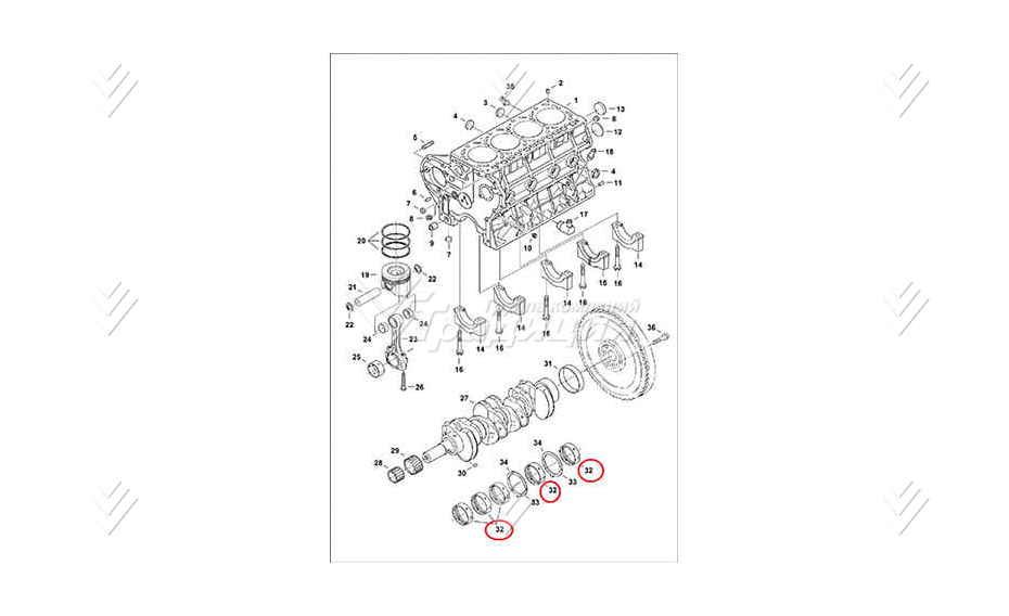 Вкладыши коренные, -0,40 mm BOBCAT 6680740 картинка