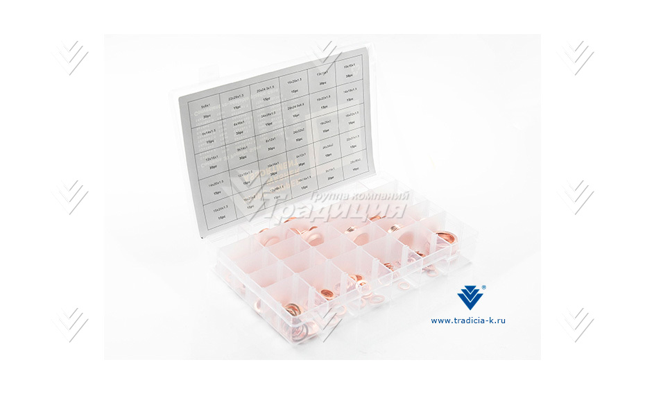 Сервисный набор медных шайб Ø5-Ø28 (570 шт.) картинка 87567