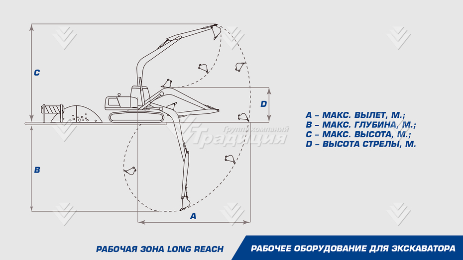 Удлиненное рабочее оборудование Long Reach DLR28-18 картинка 502441