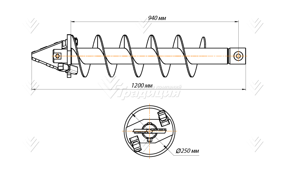 Шнекобур Impulse ШБЛА-S4 (кат.1-4) D-250 картинка 644489