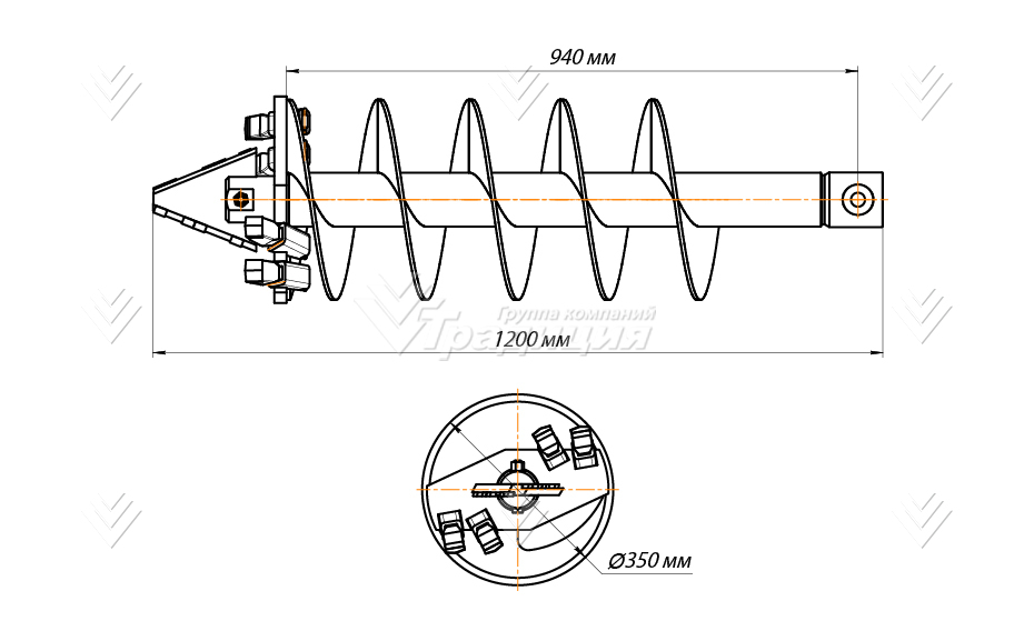 Шнекобур Impulse ШБЛА-S4 (кат.1-4) D-350 картинка 644491