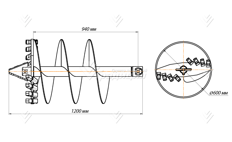 Шнекобур Impulse ШБЛА-S4 (кат.1-4) D-600 картинка 644495