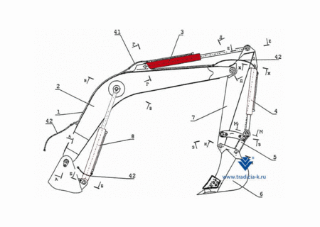 Гидроцилиндр 125х90х1400 / 21.92.000 рукояти ТВЭКС (гидравлический цилиндр)