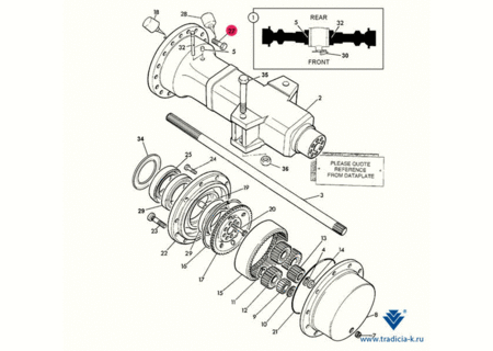 Болт крепления корпуса заднего моста 1321/3716Z