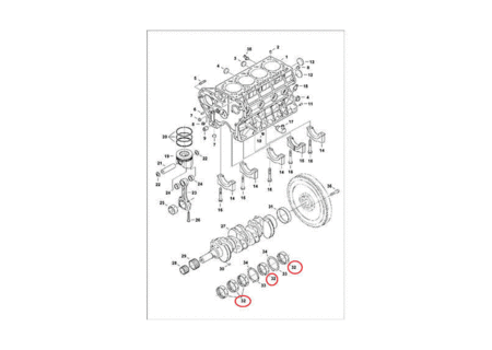 Вкладыши коренные, -0,40 mm BOBCAT 6680740