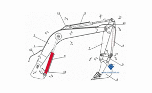 Гидроцилиндр 110х70х1100 / 23.95.000 стрелы ТВЭКС