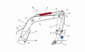 Гидроцилиндр 125х90х1400 / 21.92.000 рукояти ТВЭКС