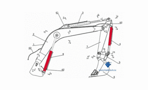 Гидроцилиндр 125х80х1100 / 21.91.000 стрелы, ковша ТВЭКС